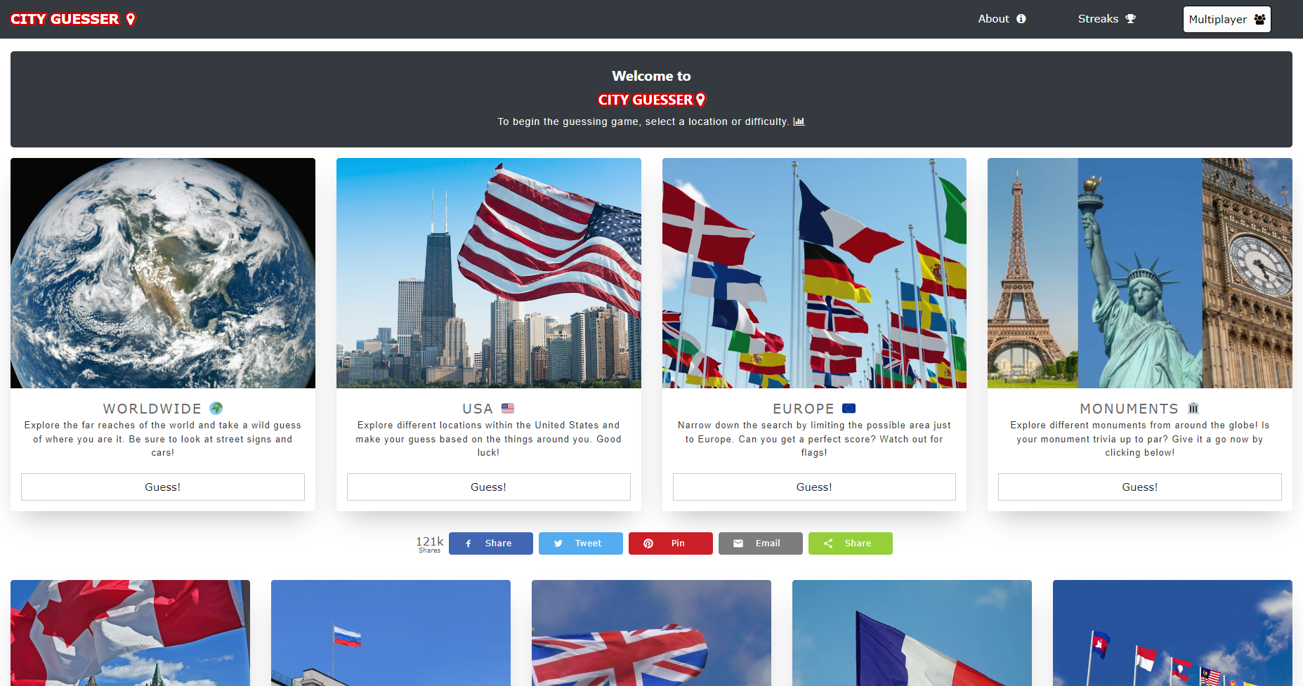 Preview image of Virtual Vacation (City Guesser)